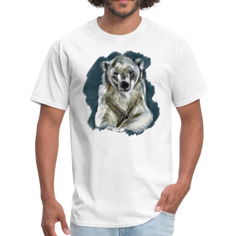 Polar bear with blue t-shirt – Animal Face T-Shirt