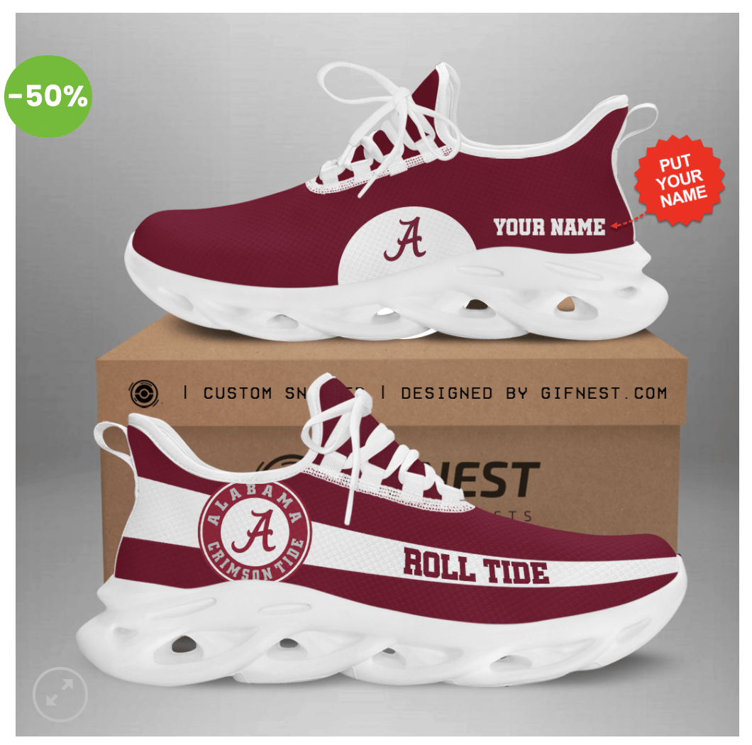 Alabama Crimson Tide Football Custom Name Ow Shoes – V6