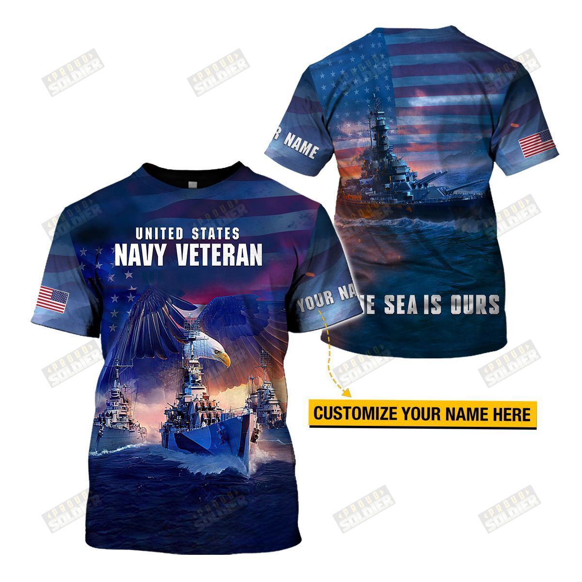 3D All-Over Printed “Us Navy Veteran” (Hc-Nh42)