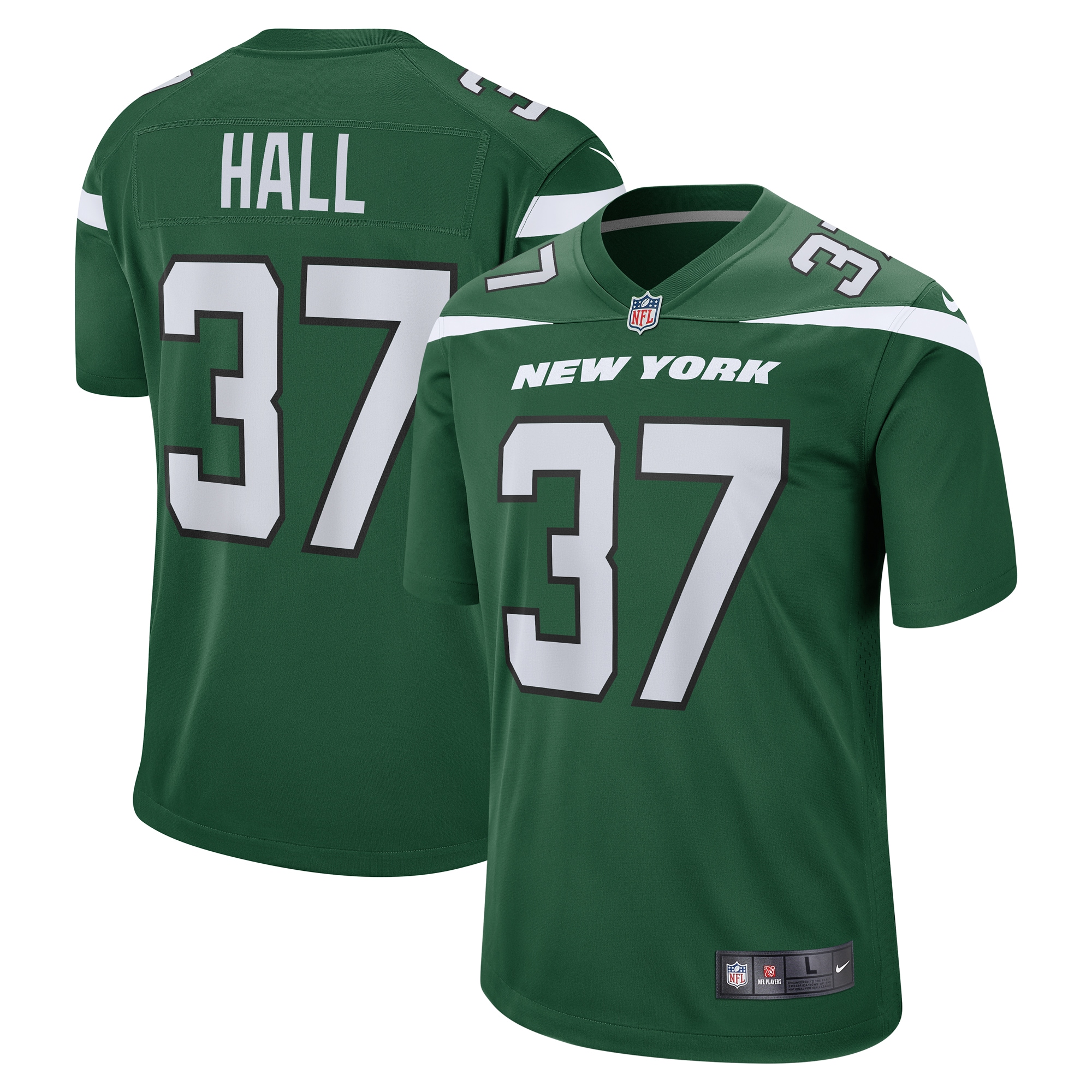 Men’s New York Jets Bryce Hall Gotham Green Game Jersey