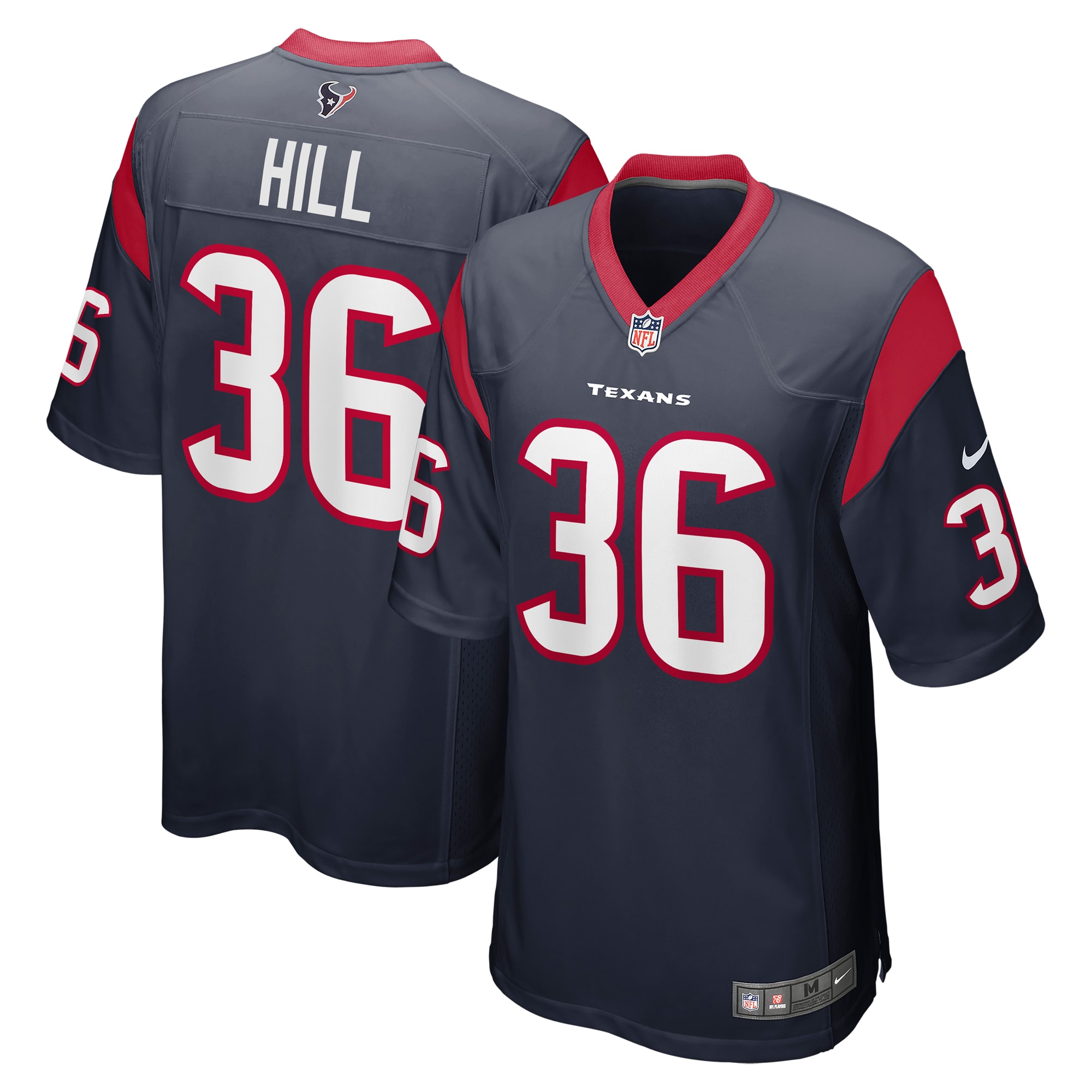 Men’s Houston Texans Brandon Hill Navy Team Game Jersey