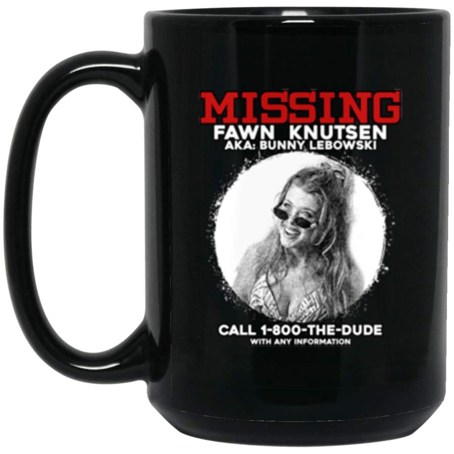 Bunny Missing Person Black Mug 15oz (2-sided)