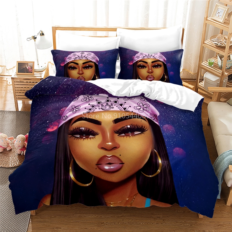 African 3D Bedding Set Cartoon Digital Printing Duvet Cover Set Pillowcase Single Double Bedroom Decor