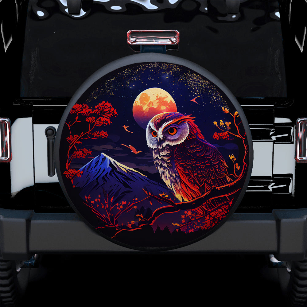 Big Moon Purple Red Blue Orange Night Sky Full Of Star 2 Jeep Car Spare Tire Covers Gift For Campers