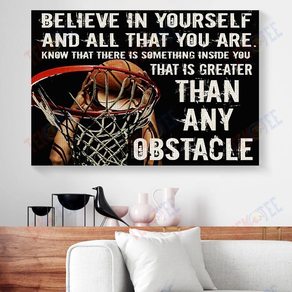 Canvas Artwork Bestieship Believe In Yourself And All That You Are Basketball Horizontal Canvas Wall Art Glamorous Canvas Home Decoration