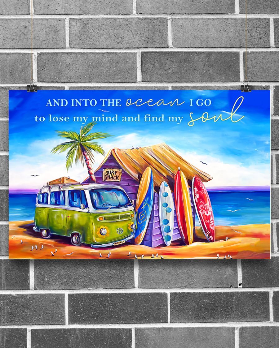 Surfing – Into The Ocean I Go To Lose My Mind Horizontal Canvas And Poster | Wall Decor Visual Art