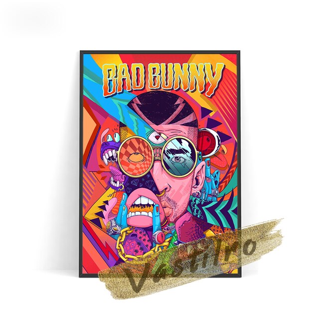 Rapper Bad Bunny Album Cover Poster, Rap Hip Hop Singer Wall Art, Music Star Wall Picture, Modern Fashion Wall Decor, Idea Gift alx