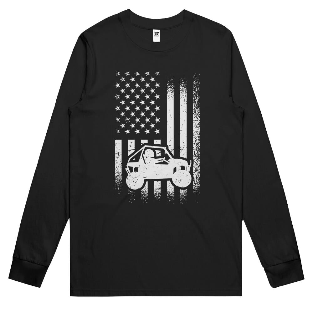 Utv Driver, American Flag Utv Sxs Side-By-Side Long Sleeve T Shirts