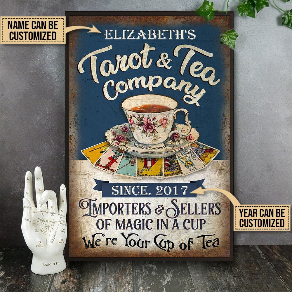 Aeticon Gifts Personalized Tarot Blue Tea Company Canvas Mom Dad Gift Home Decor