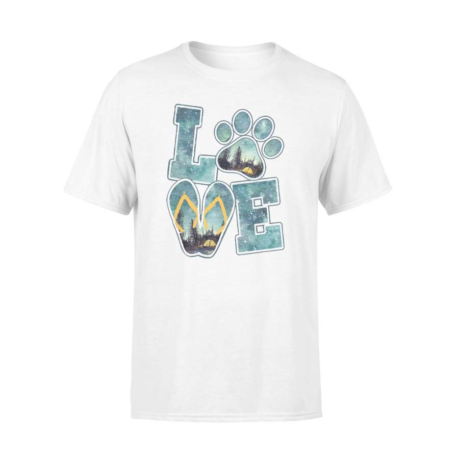 Love Camping Flip Flop And Dog T-shirt