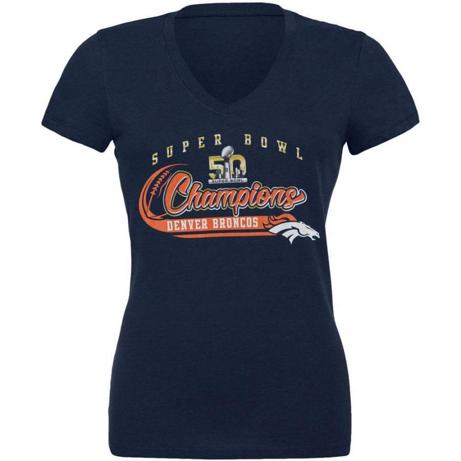 Denver Broncos – Super Bowl Champions Juniors Slubbed V-Neck T-Shirt