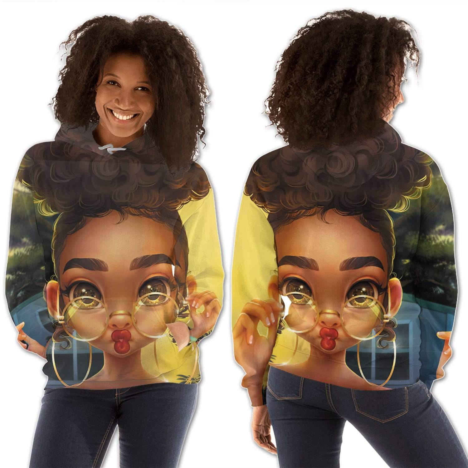 African American Hoodies Beautiful Girl With Afro African Clothing For Women