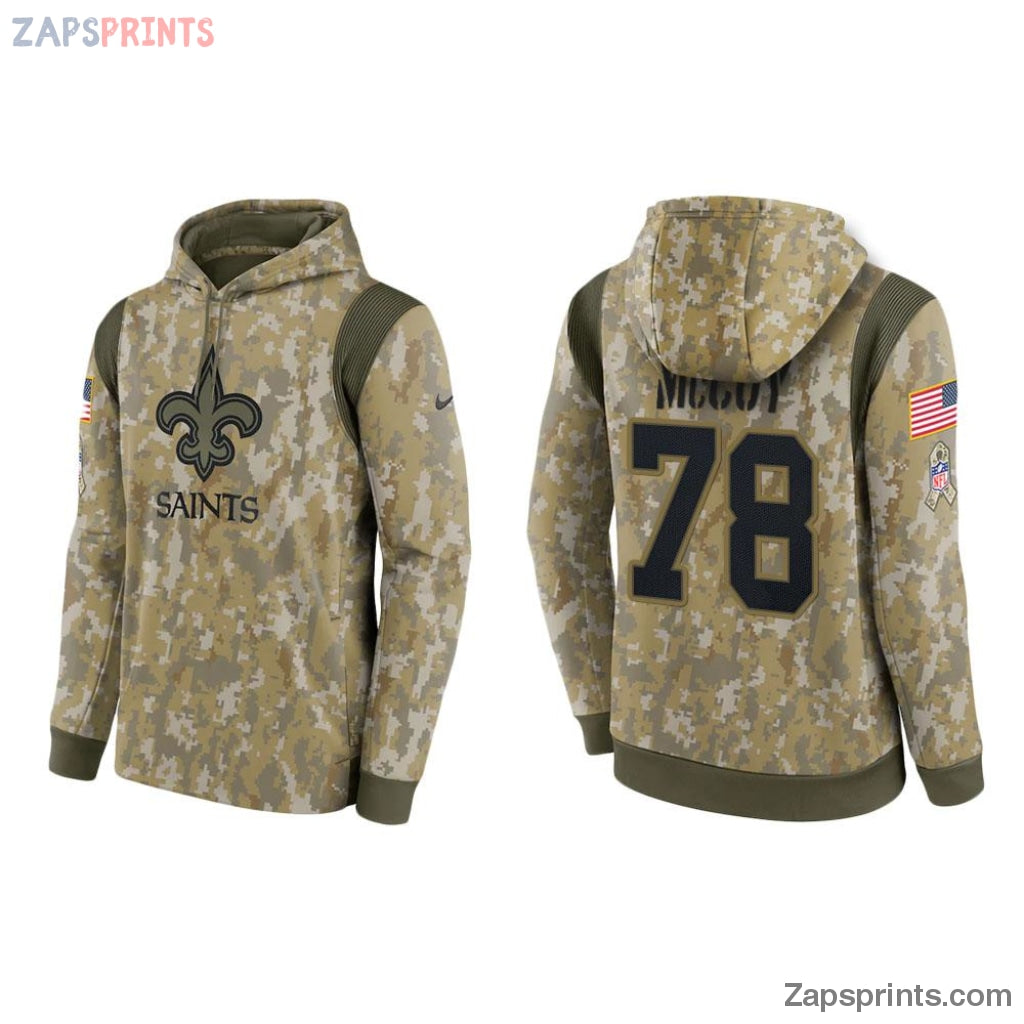 Erik Mccoy New Orleans Saints Camo 2021 Salute To Service Veterans Day Therma Pullover Hoodie