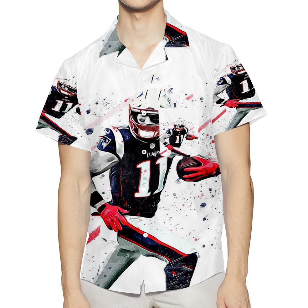 New England Patriots Julian Edelman2 3D All Over Print Summer Beach Hawaiian Shirt With Pocket