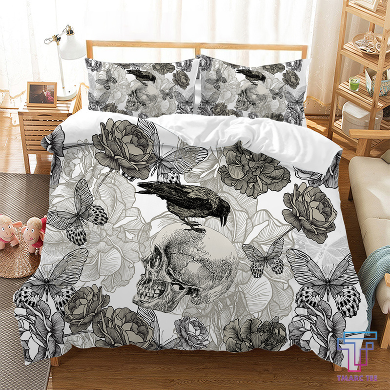 Fanaijia 3D Flower Skull Bedding