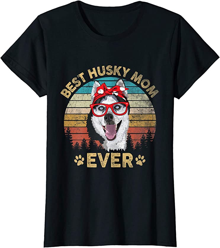 Womens Retro Vintage Best Husky Mom Ever Shirt Mothers Day Gift T-Shirt