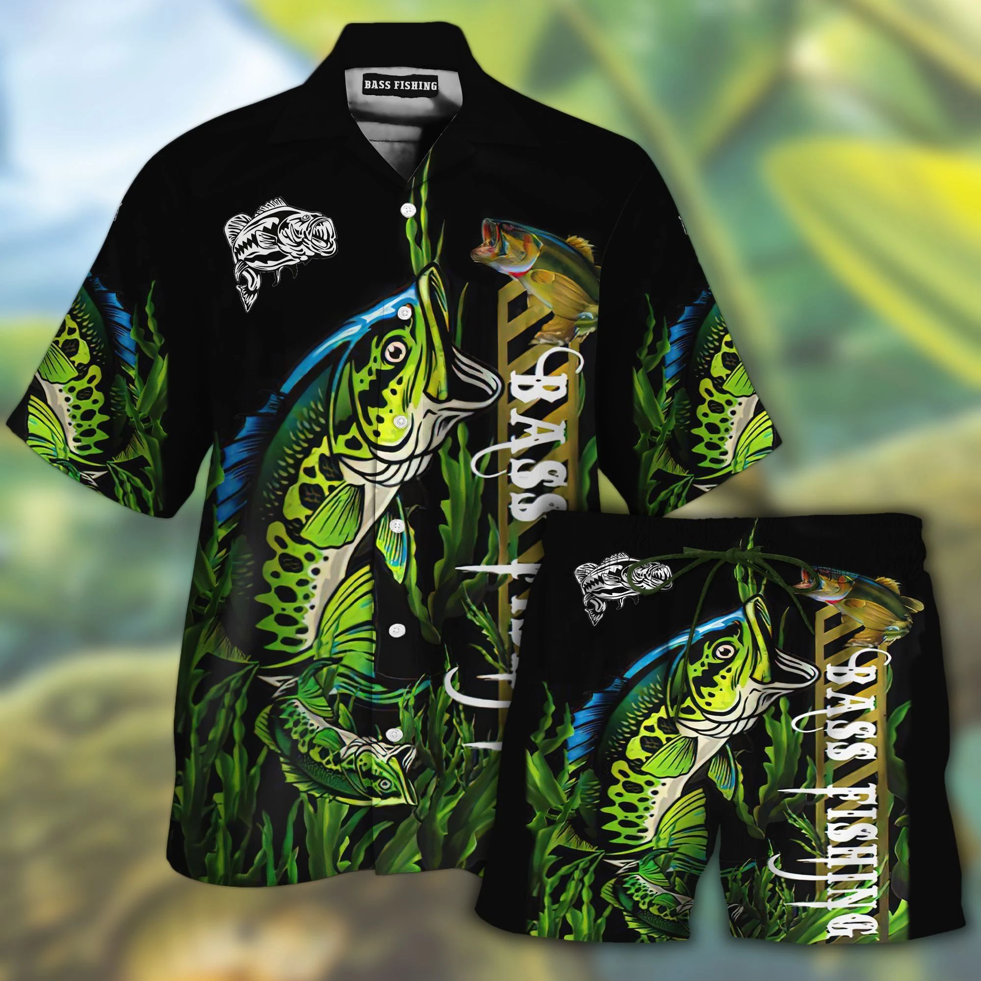 Bass Fishing Hawaii Shirt Set Unisex Ha8847