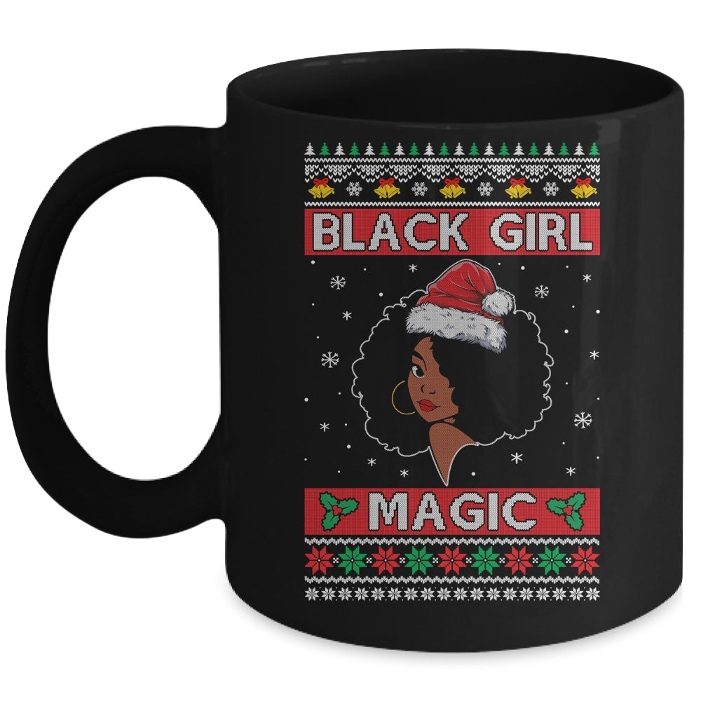 Afro Santa Claus Black Girl Magic Ugly Christmas Melanin Mug