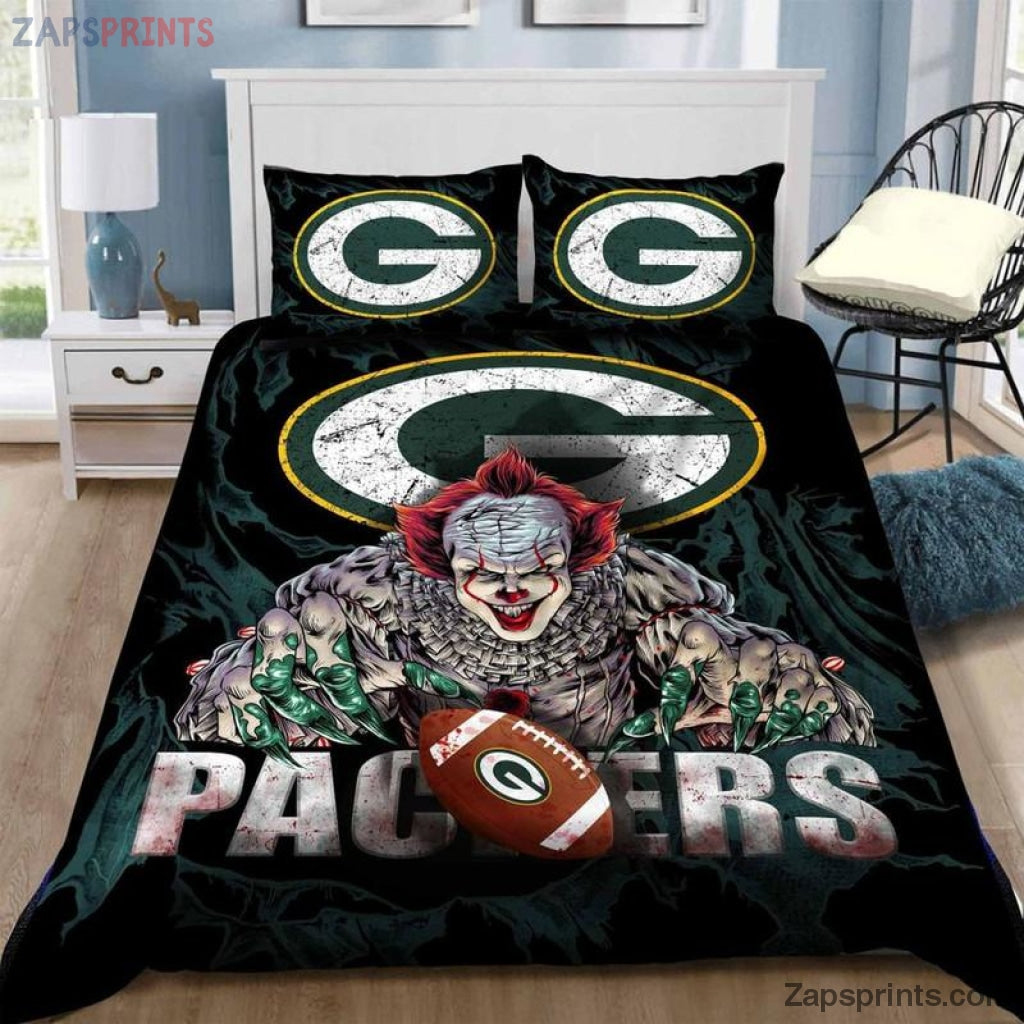 Green Bay Packers Joker Halloween V2 3D Printing Bedding Set Gift For Fan Football Lovers