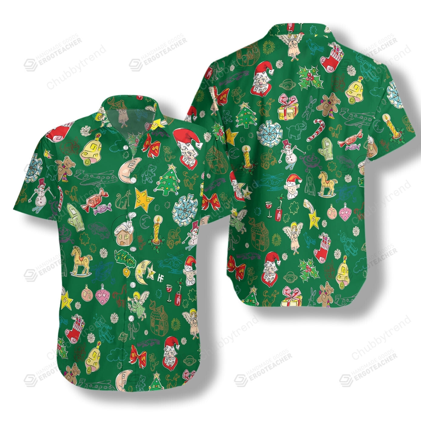 Merry Christmas Pattern Hawaii Shirt Ha99984