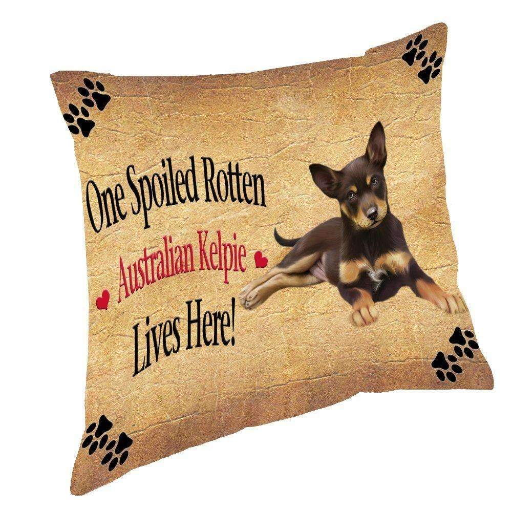 Australian Kelpie Puppy Spoiled Rotten Dog Throw Pillow