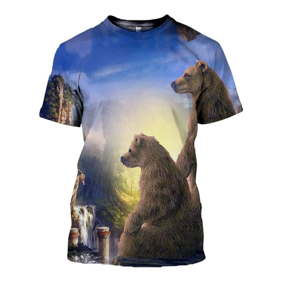 3D All Over Printed Bear T Shirt Hoodie 8120195