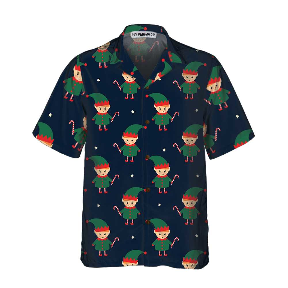 Cute Elf With Candy Cane Hawaiian Shirt, Funny Elf Christmas Shirt, Best Christmas Gifts Idea