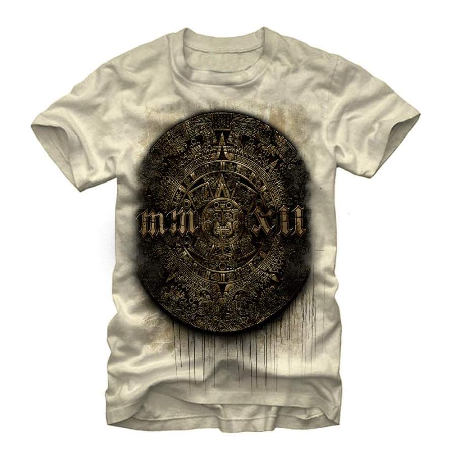 Aztlan Men’s Aztec Stone  T Shirt Cream