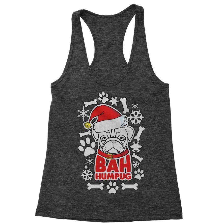 Bah HumPug Ugly Christmas Holiday  Racerback Tank Top for Women