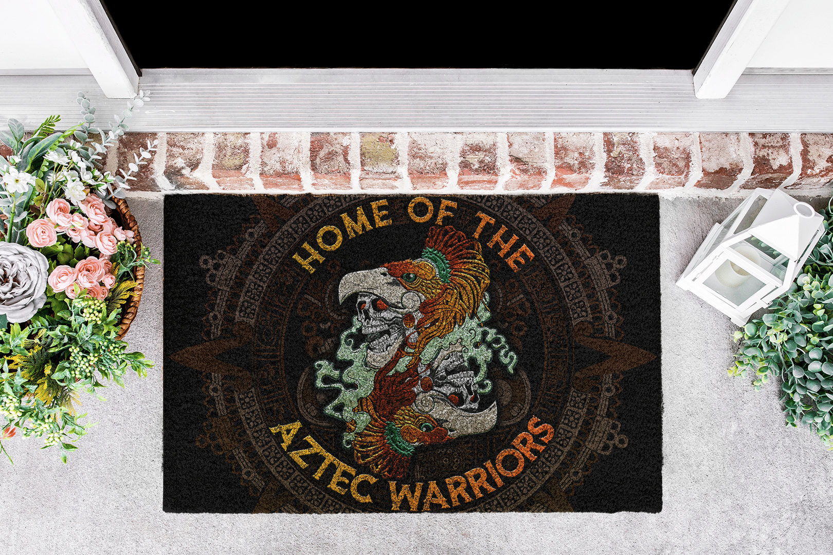 Aztec Welcome To The Home Of The Aztec Warriors 3D All Over Printed Doormat