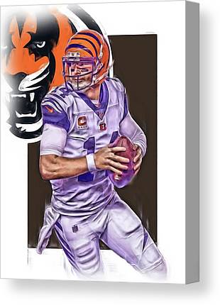 Andy Dalton Cincinnati Bengals Oil Art Joe Hamilton Canvas Print