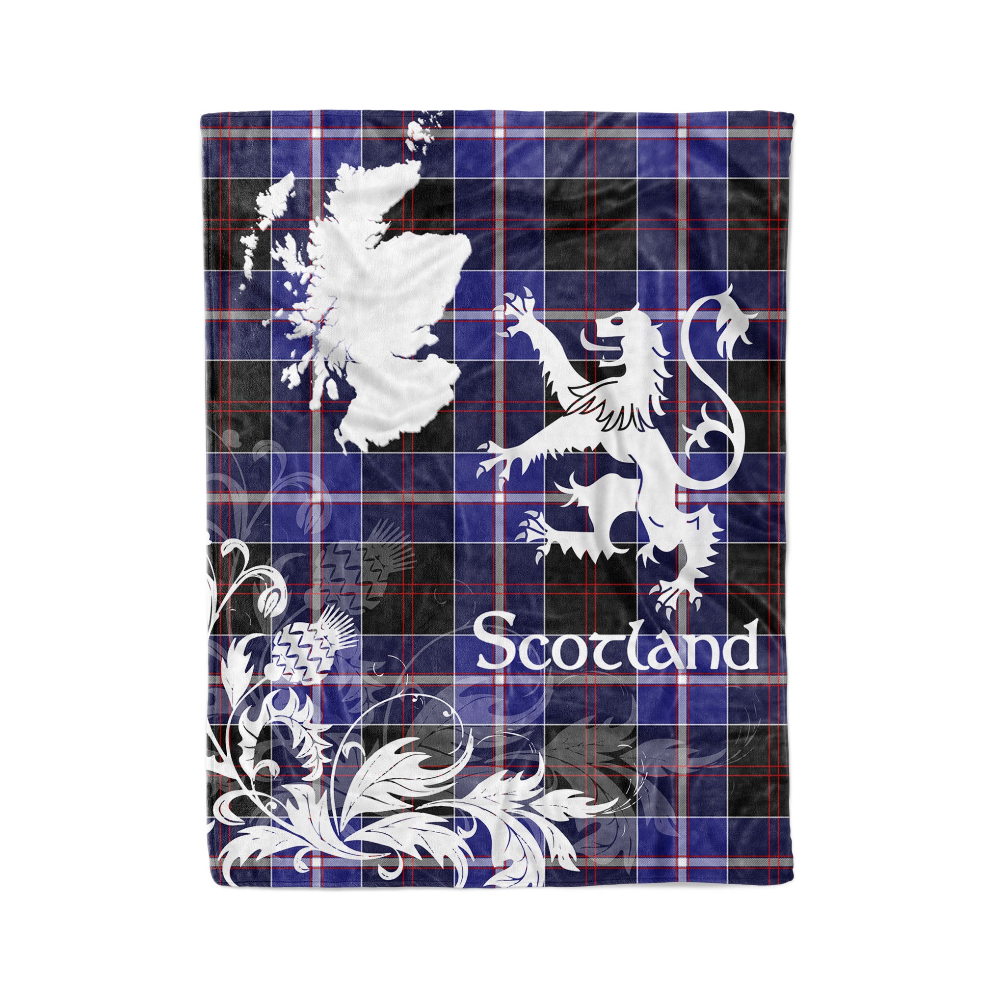 Tartan Plaid Fleece Blanket Tartan Blanket Thistle And Lion Scottish Clan Dunlop Modern Plaid Blanket