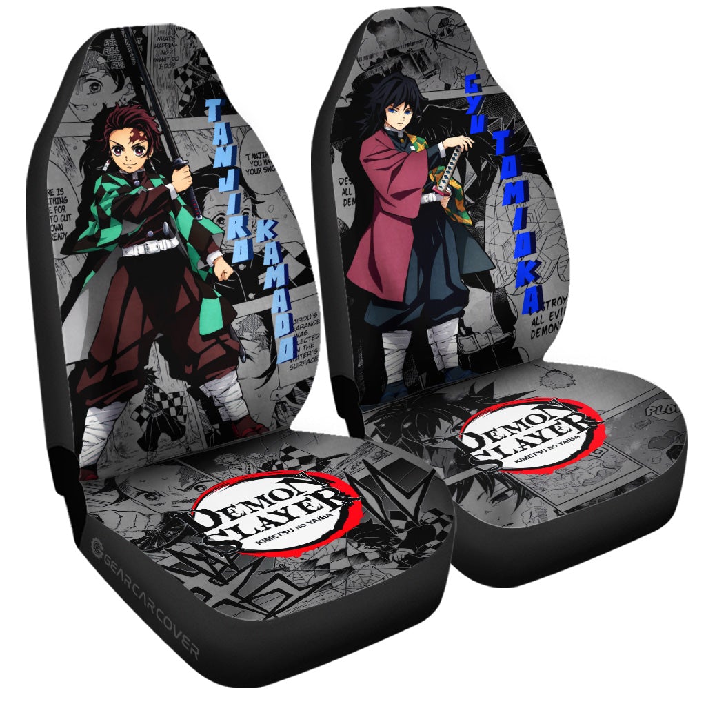 Tanjiro And Giyuu Car Seat Covers Custom Demon Slayer Anime Mix Manga Gifts For Fans