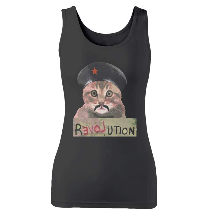 Revolution Love Kitten Funny Che Guevara Cat Activist Woman’s Tank Top