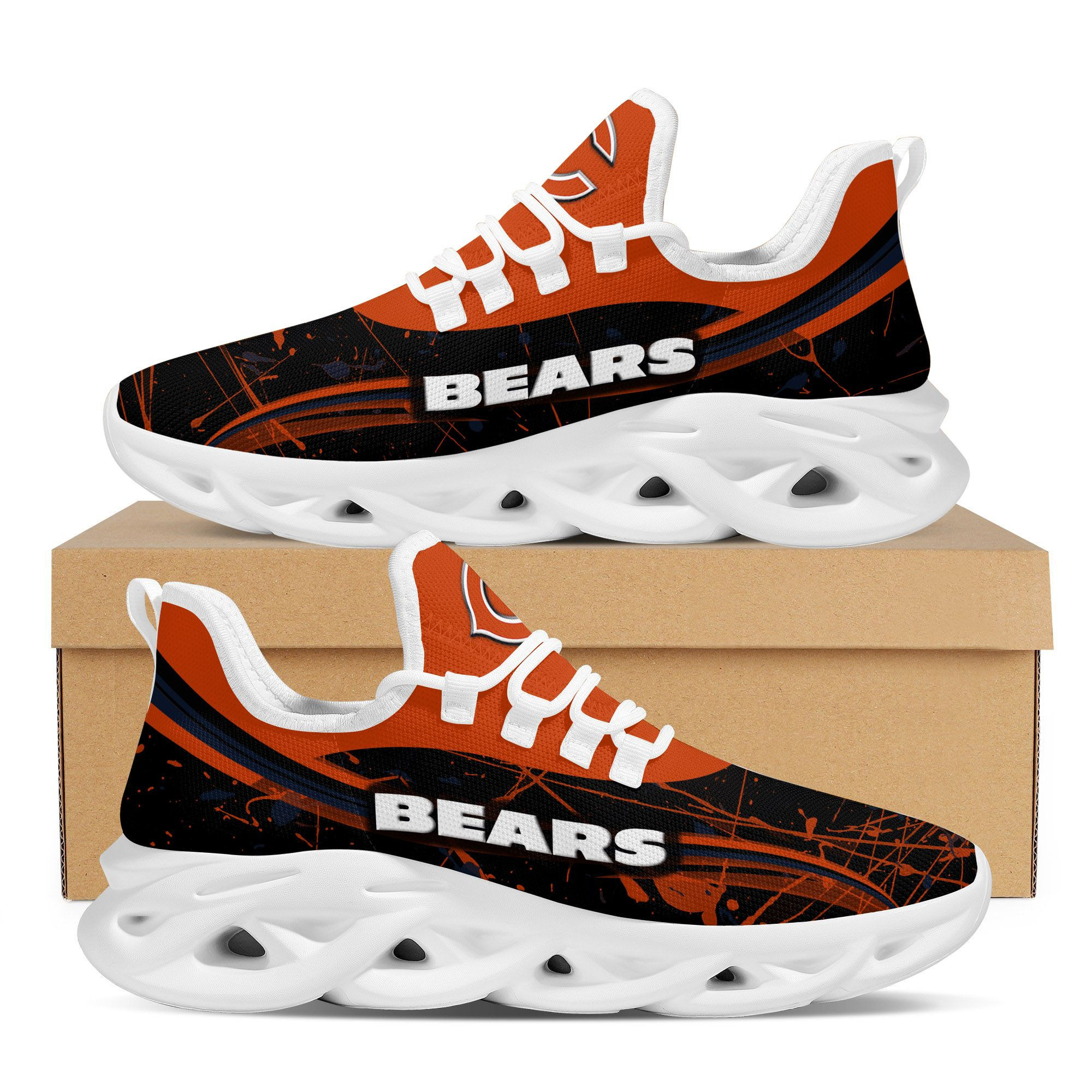 Chicago Bears Splash Colors Design Trending Max Soul Clunky Sneaker Shoes For Mens Womensamerican Football Team Fans