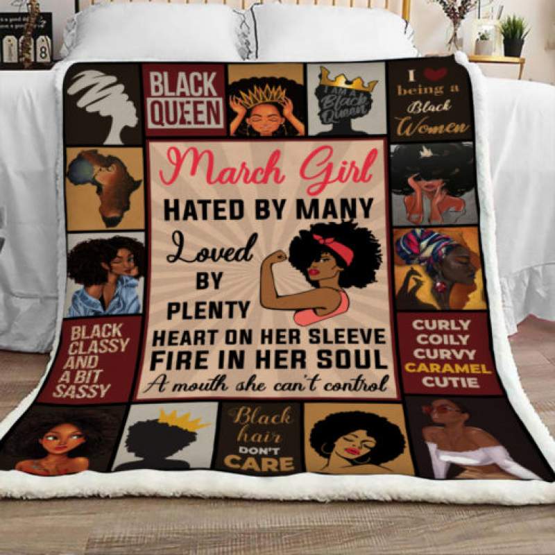 March Black Women Sherpa Blanket JR3101 78O58