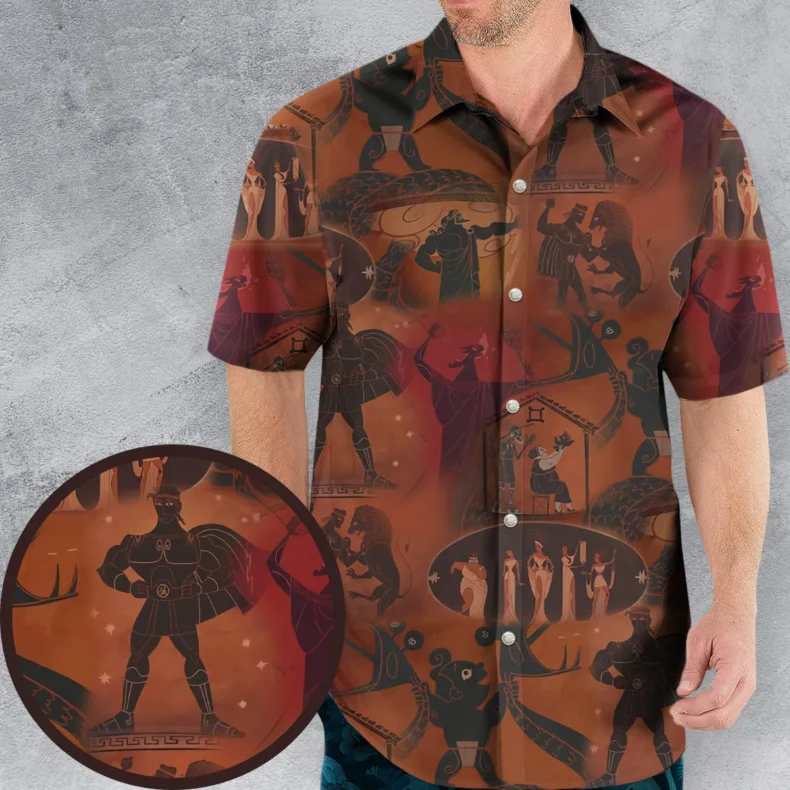 Ancient Hero Hercules 1997 Seamless Hawaiian Shirt