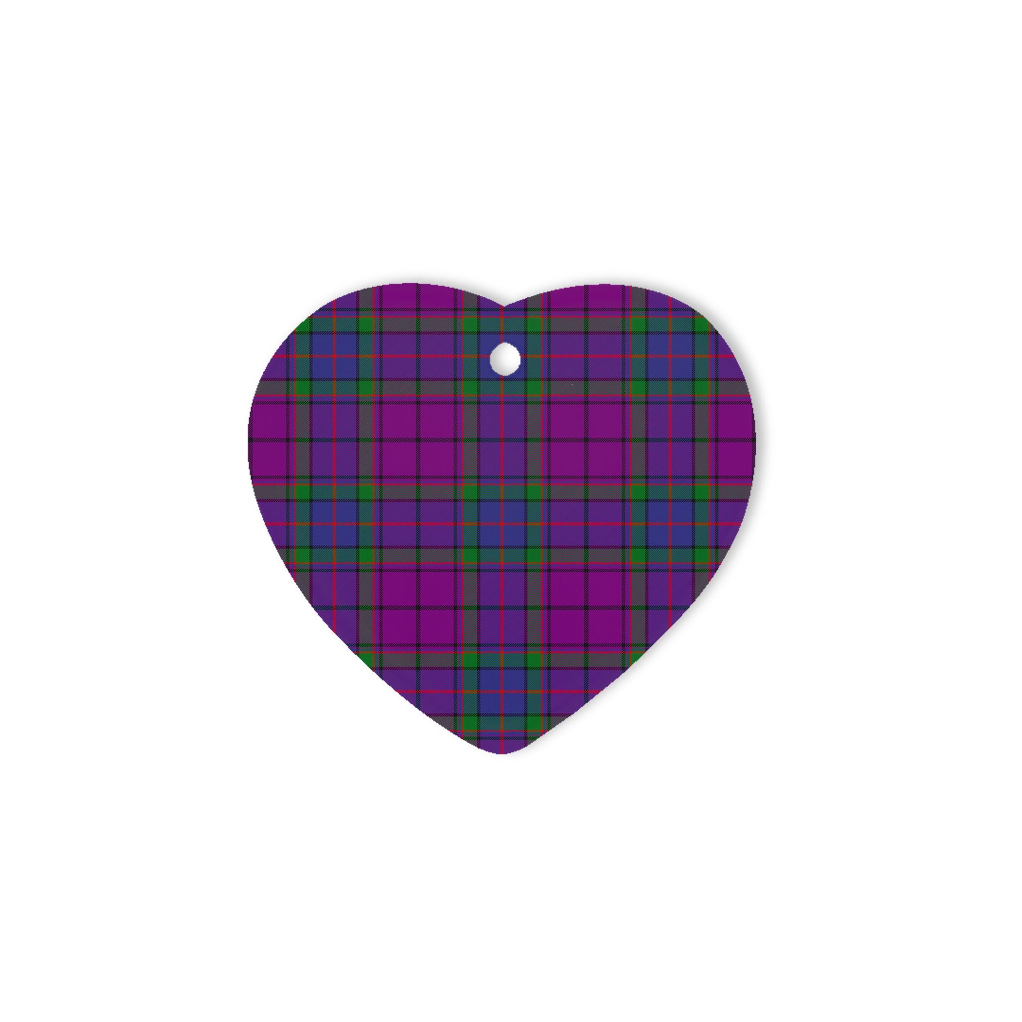 Wardlaw Tartan Heart Ornaments, Christmas Tree Ornament, Plaid Christmas Ornaments, Ceramic Heart Christmas Tree Decoration