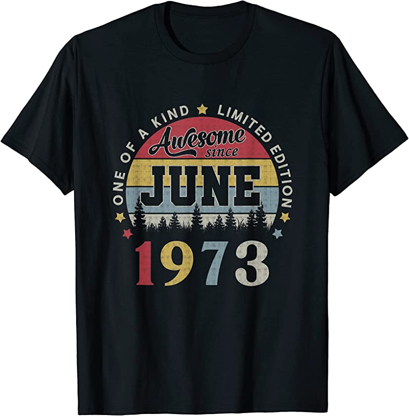 Vintage June 1973 Funny 48th Birthday 48 Years Old Gift T-Shirt