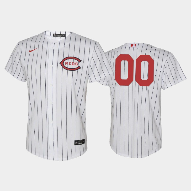 Youth 2022-23 Field of Dreams 00 Custom Cincinnati Reds White Jersey