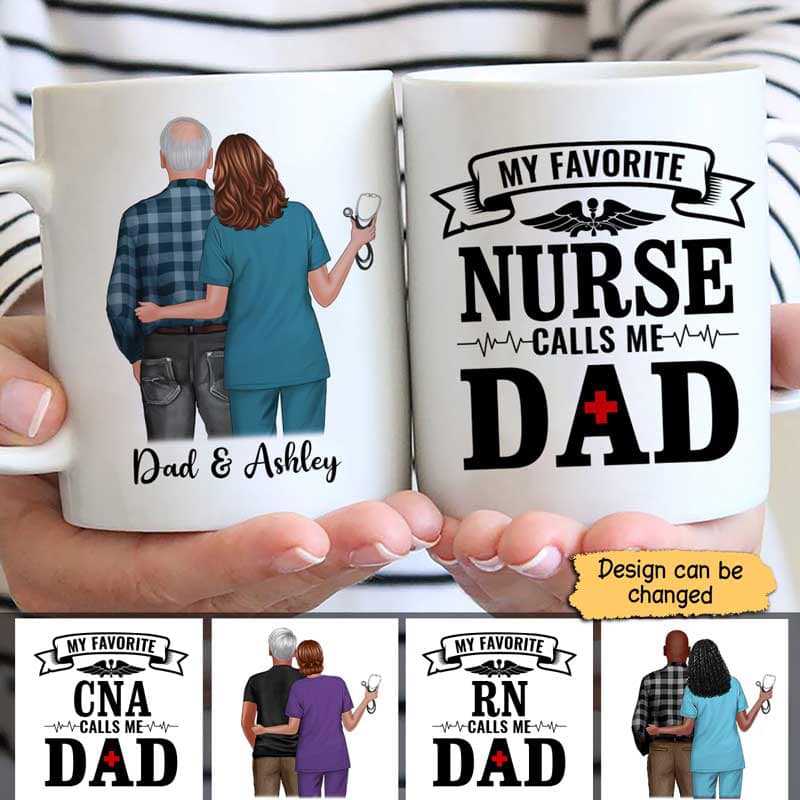 Not All Heroes Wear Capes Nurse and Dad Personalized Mug