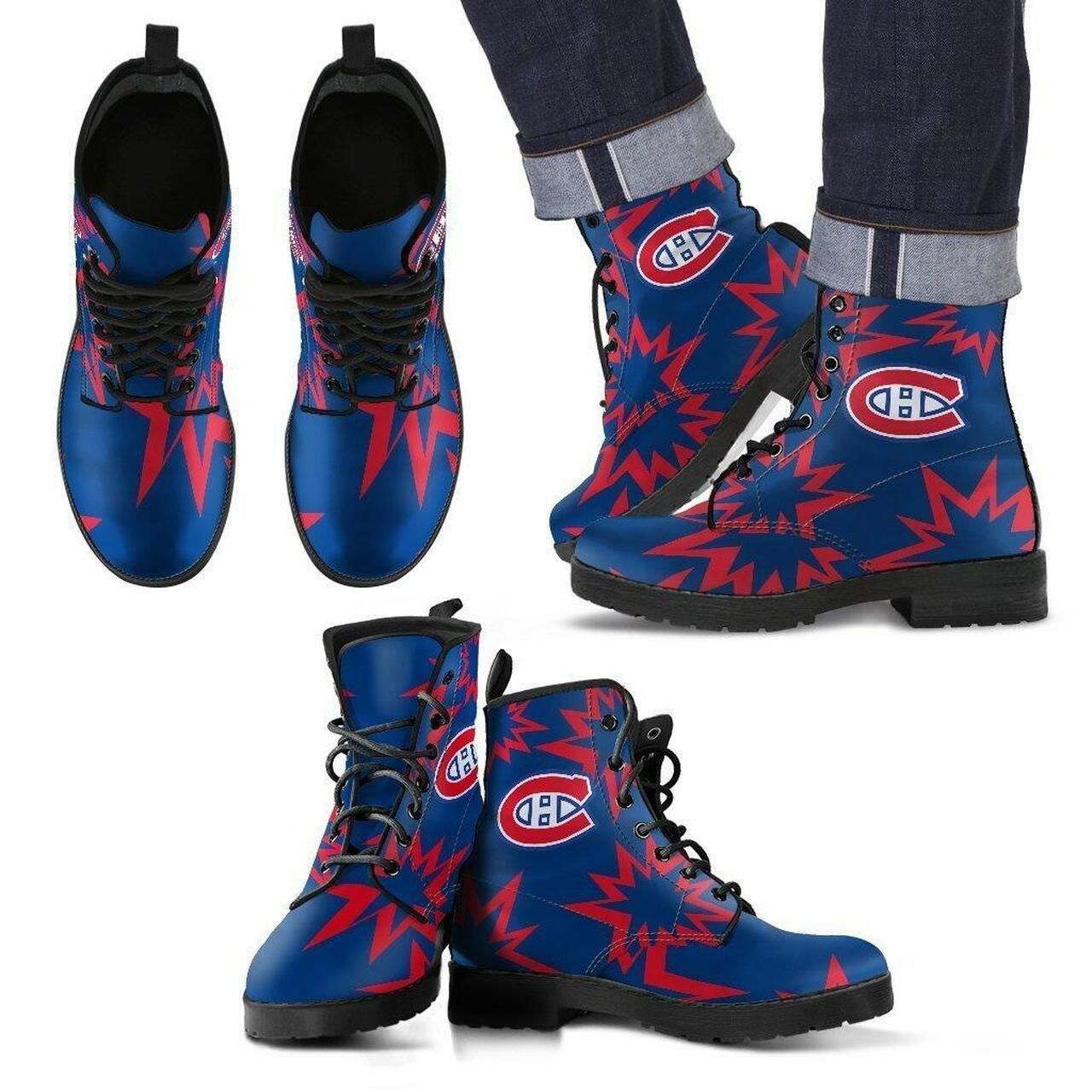 Montreal Canadiens Leather Boots Fashion Women Boots Shoes Shoes3807