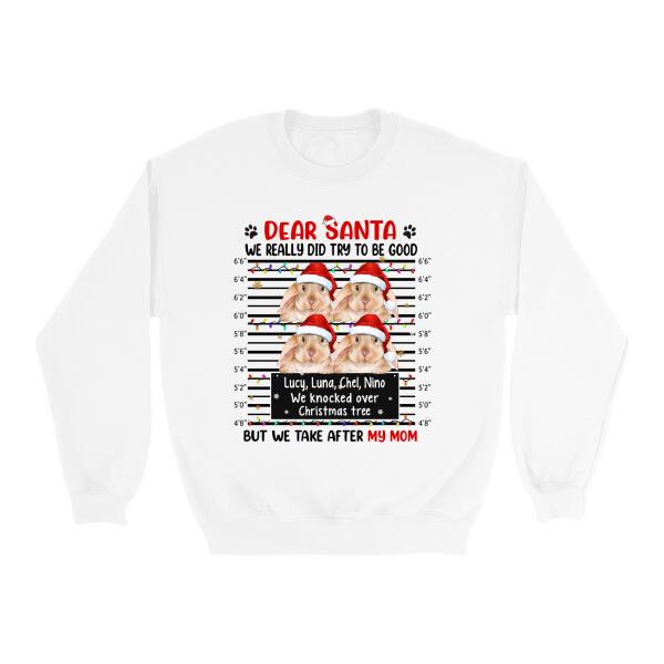 Personalized Shirt, Up To 4 Bunnies, Dear Santa We Really Did Try To Be Good, Christmas Gift For Bunny Lovers