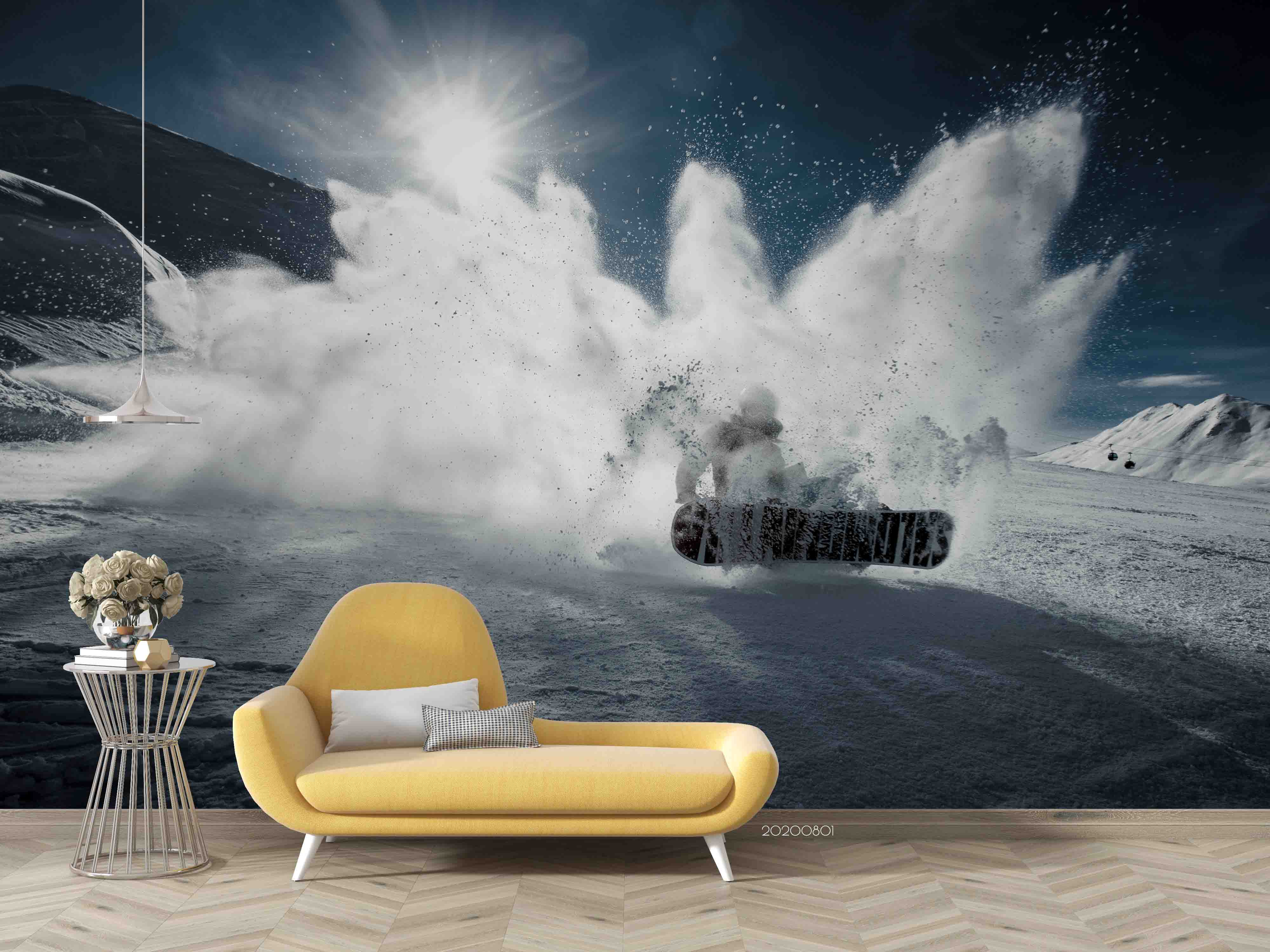 3D Skiing Scenery Wall Mural Wallpaper Lxl 875
