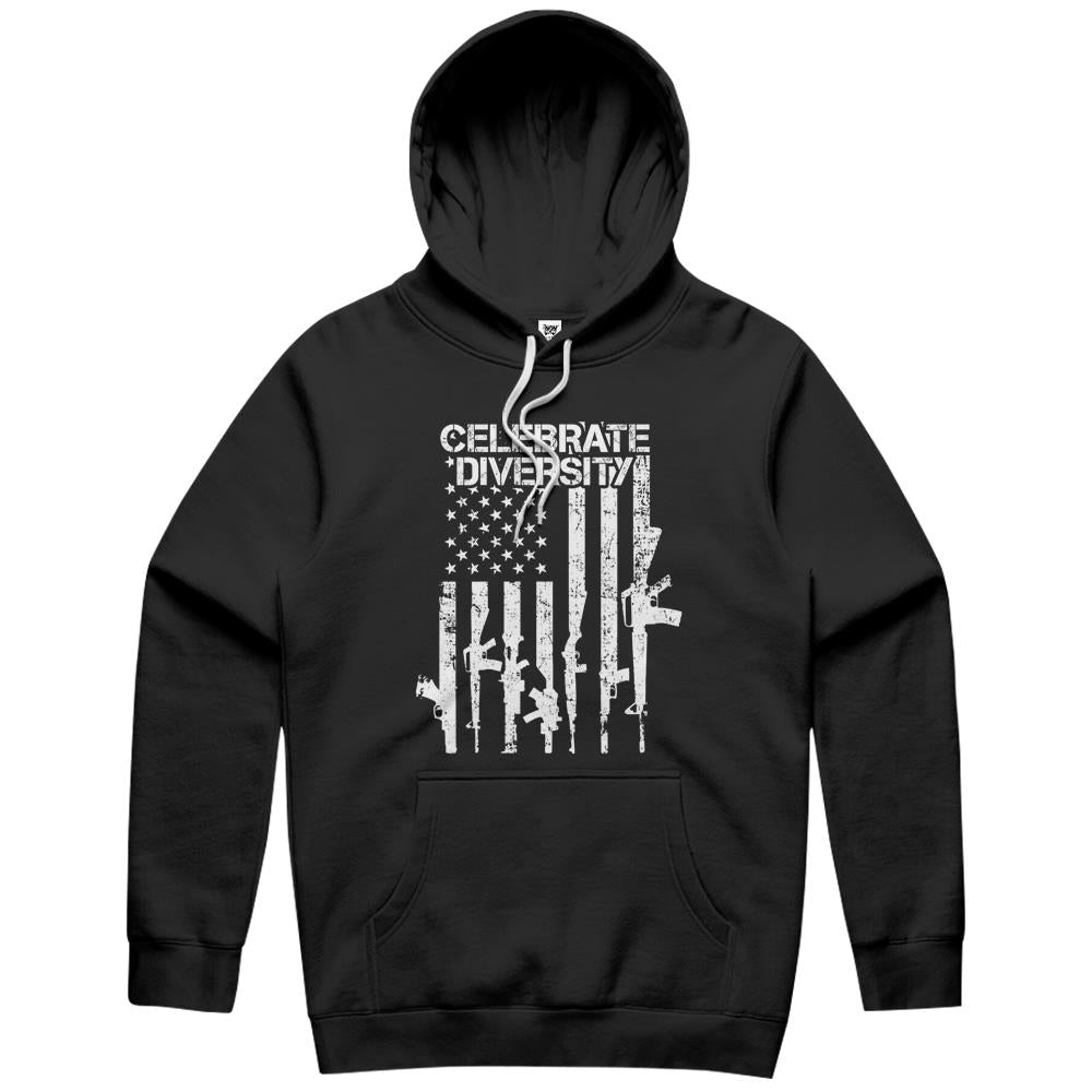 Celebrate Diversity – Funny Guns Usa Flag Pro Gun Hoodie