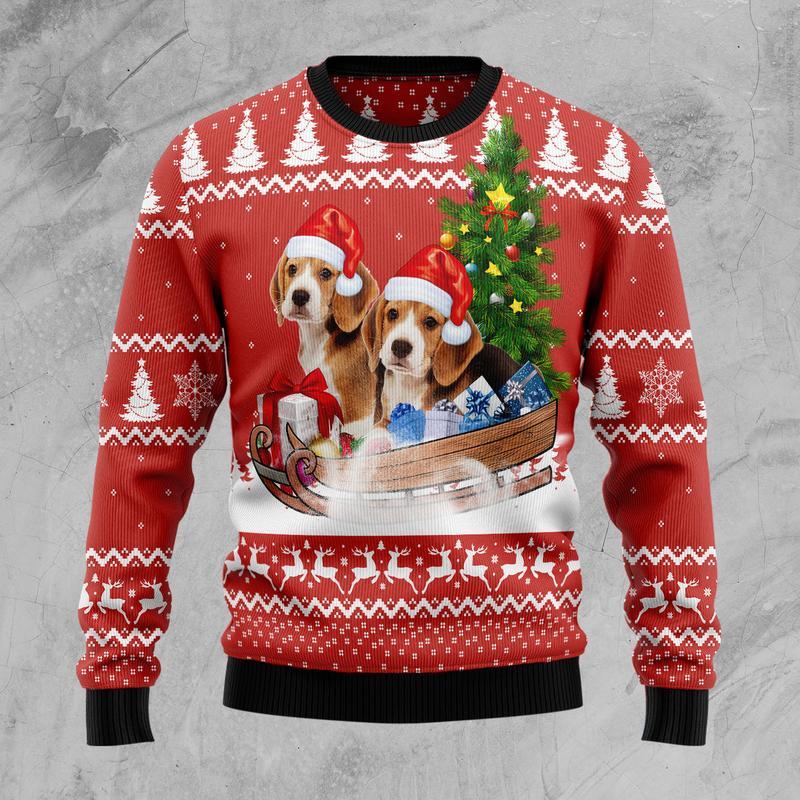 Beagle Dashing Ugly Christmas Sweater | For Men & Women | Adult | Us4684