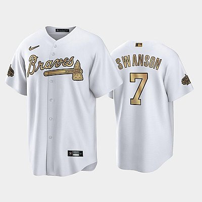 2022-23 All-Star Game NL Atlanta Braves Jersey, White 7 Dansby Swanson Jersey