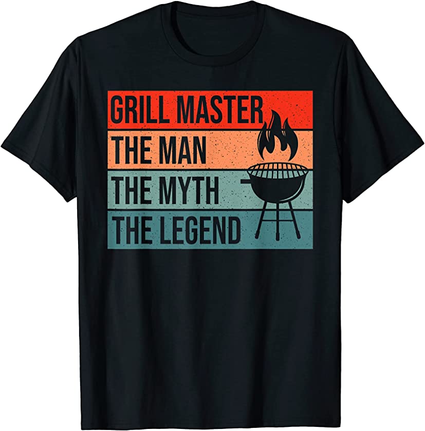 BBQ Smoker Grill Master The Man Myth Legend Retro Vintage T-Shirt