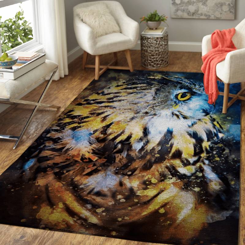 Watercolor Owl – Animals Area Rug Carpet