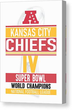 Kansas City Chiefs Super Bowl 4 Poster Joe Hamilton Canvas Print